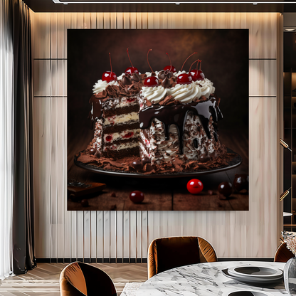 Black Forest Cake Wall Art Print, Bakery Wall Art