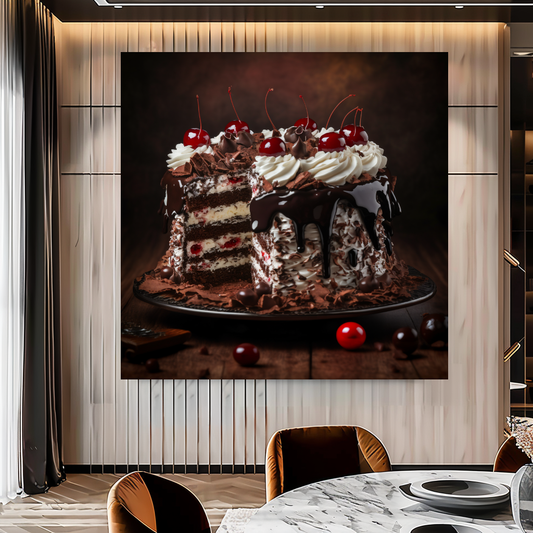 Black Forest Cake Wall Art Print, Bakery Wall Art