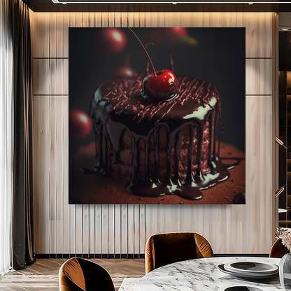 Black Forest Cake Wall Art Print, Bakery Wall Art