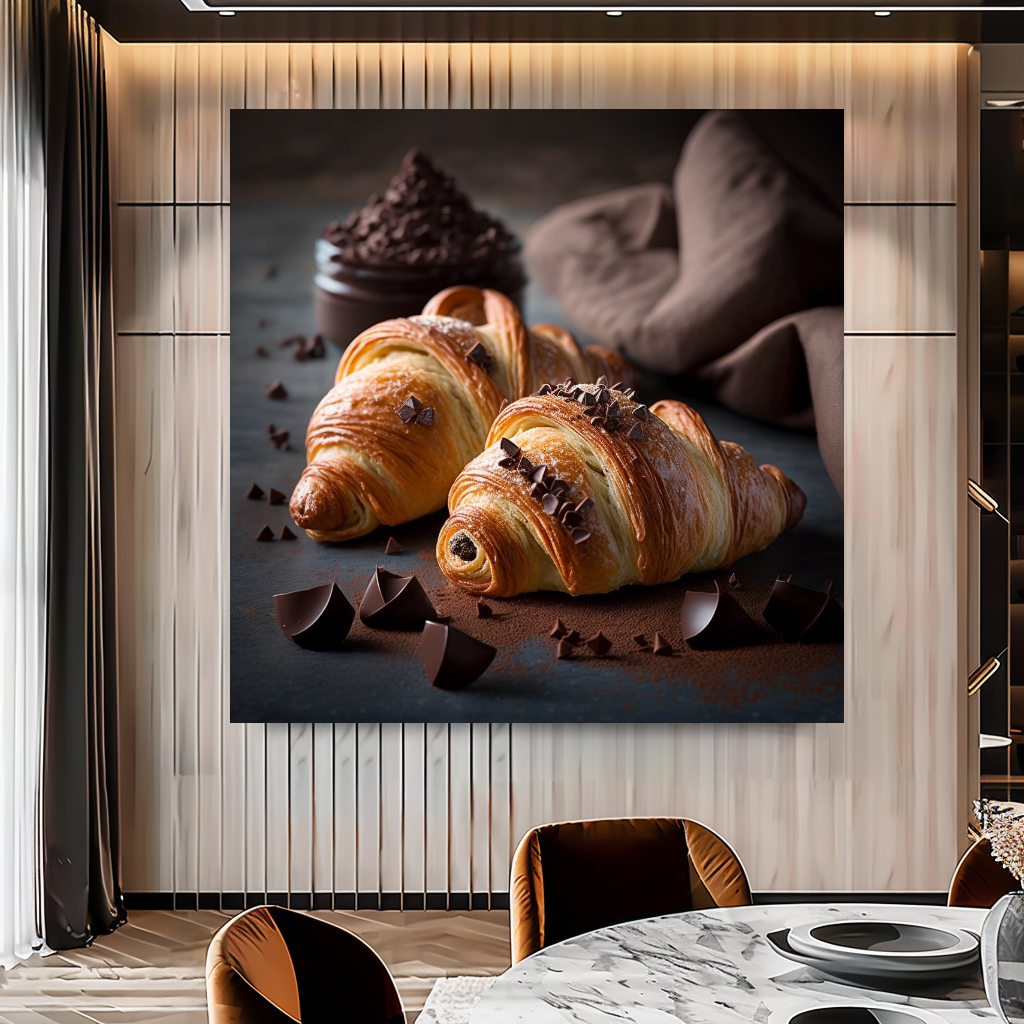 Golden Croissant Wall Art Print {{ shop_name }}Prints bakery art print cafe wall decor canvas print canvas wall art coffee shop decor croissant wall art dining room wall art food photography art french pastry art giclée prints kitchen wall decor large canvas print large wall art Large Wall Art Decor Living Room Art luxury food art modern art print modern kitchen decor print on canvas ready to hang canvas restaurant wall art rustic kitchen art still life photography stretched canvas art wall art prints