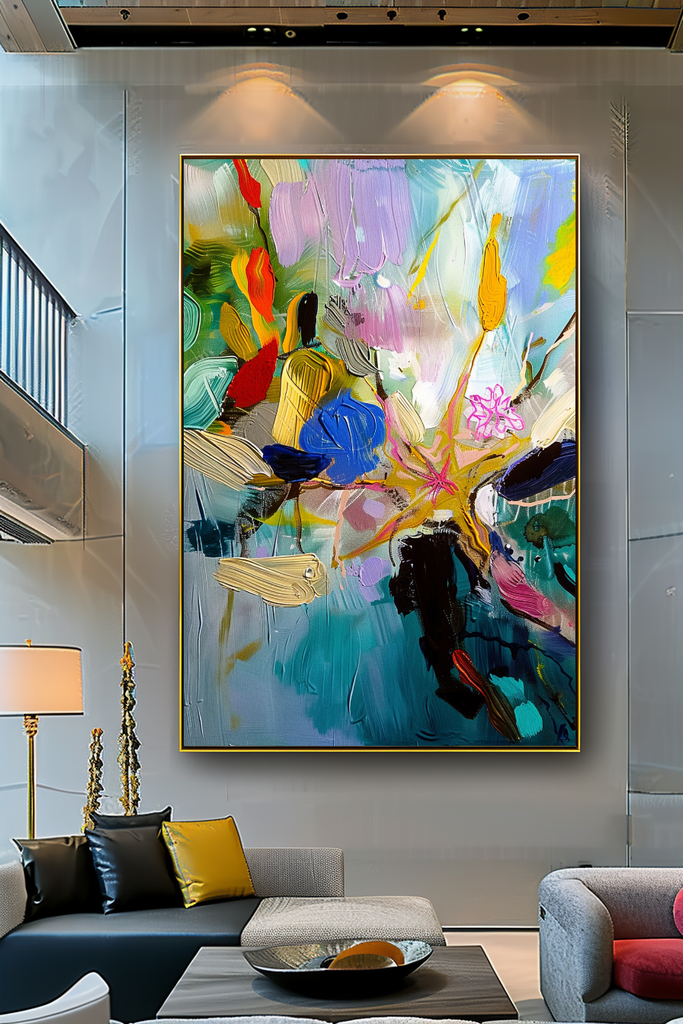 Abstract Ocean-Inspired Impasto Oil Painting - Starfish and Coral Coastal Art for Contemporary Spaces – Large – Oil on Canvas – {{ product.title }} canvas artwork by Tanya Mirelle – modern wall decor – original artwork for home, living room, office, or gallery – original artwork by BETSY-ART GALLERY