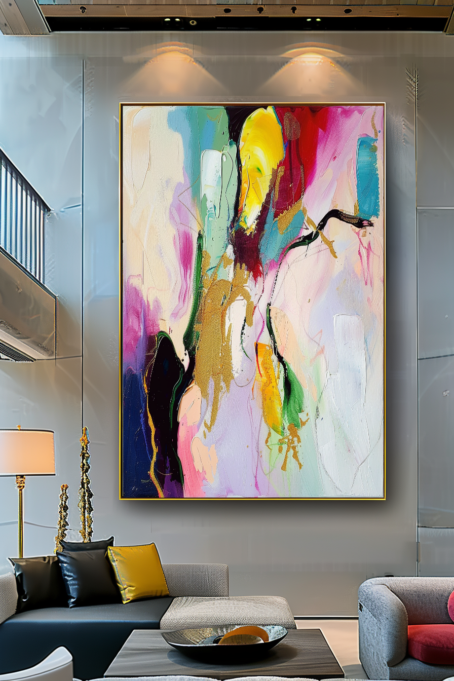 Vibrant Modern Abstract Art - Impasto Oil Painting on Canvas - Colorful Wall Art