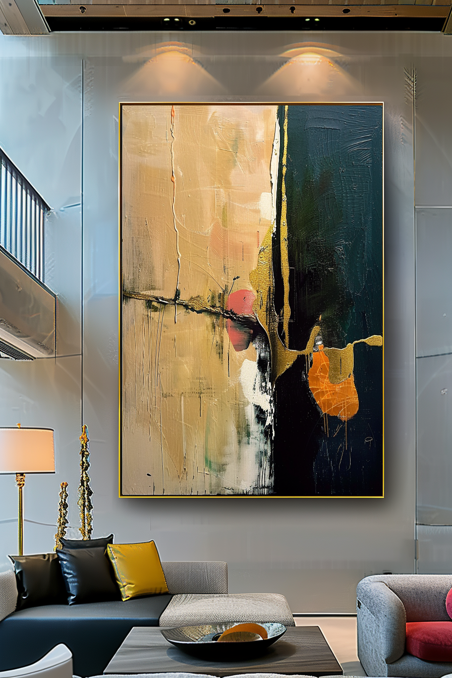 EXTRA LARGE Peinture à l’huile d’empâtement sur toile / Pas de cadre