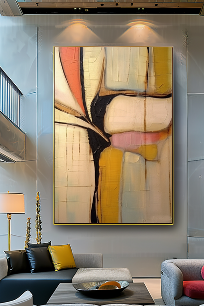 Abstract Impasto Oil Painting on Canvas - Vibrant Modern Wall Art for Living room