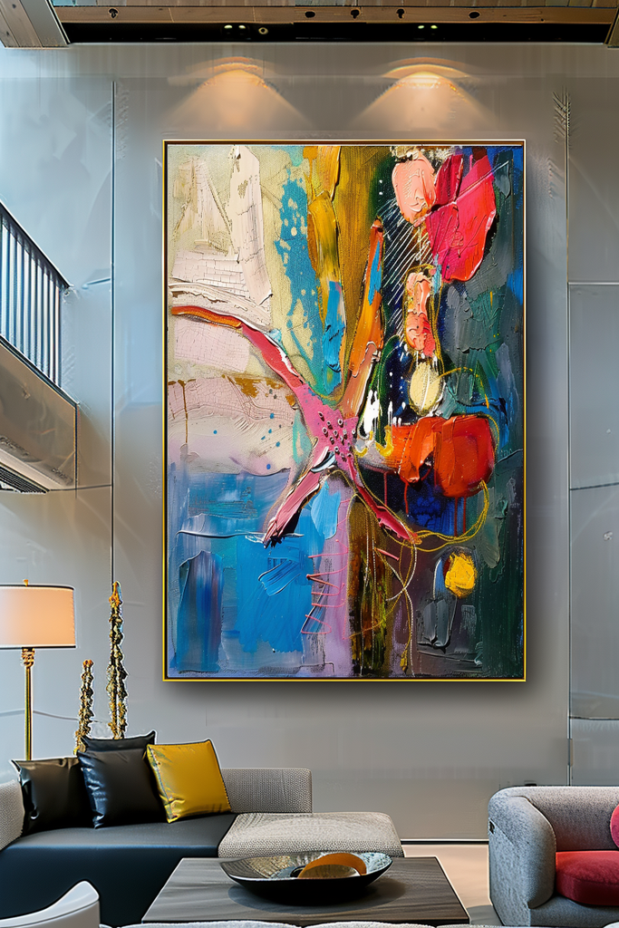 Abstract Underwater World Impasto Oil Painting - Starfish and Coral Coastal Art for Contemporary Spaces – Large – Oil on Canvas – {{ product.title }} canvas artwork by Tanya Mirelle – modern wall decor – original artwork for home, living room, office, or gallery – original artwork by BETSY-ART GALLERY