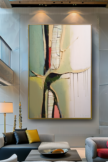 Unique Abstract Impasto Oil Painting on Canvas - Modern Wall Art for Living room