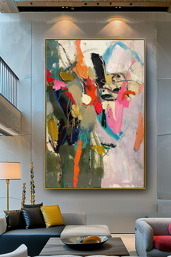 Modern Abstract Impasto Oil Painting on Canvas - Colorful Wall Art for Contemporary Spaces – Large – Oil on Canvas – {{ product.title }} canvas artwork by Tanya Mirelle – modern wall decor – original artwork for home, living room, office, or gallery – original artwork by BETSY-ART GALLERY