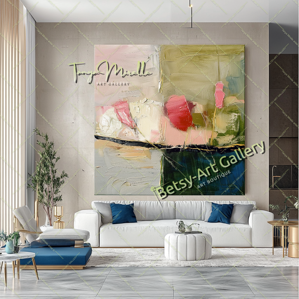 Colorful Abstract Painting – Modern Floral Wall Art #155