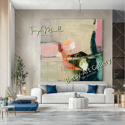 Colorful Abstract Painting – Modern Floral Wall Art #155