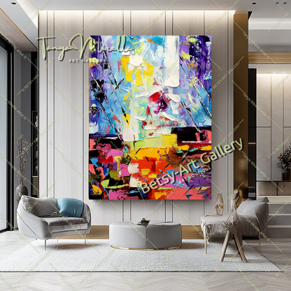 EXTRA LARGE Peinture à l’huile d’empâtement sur toile / Pas de cadre