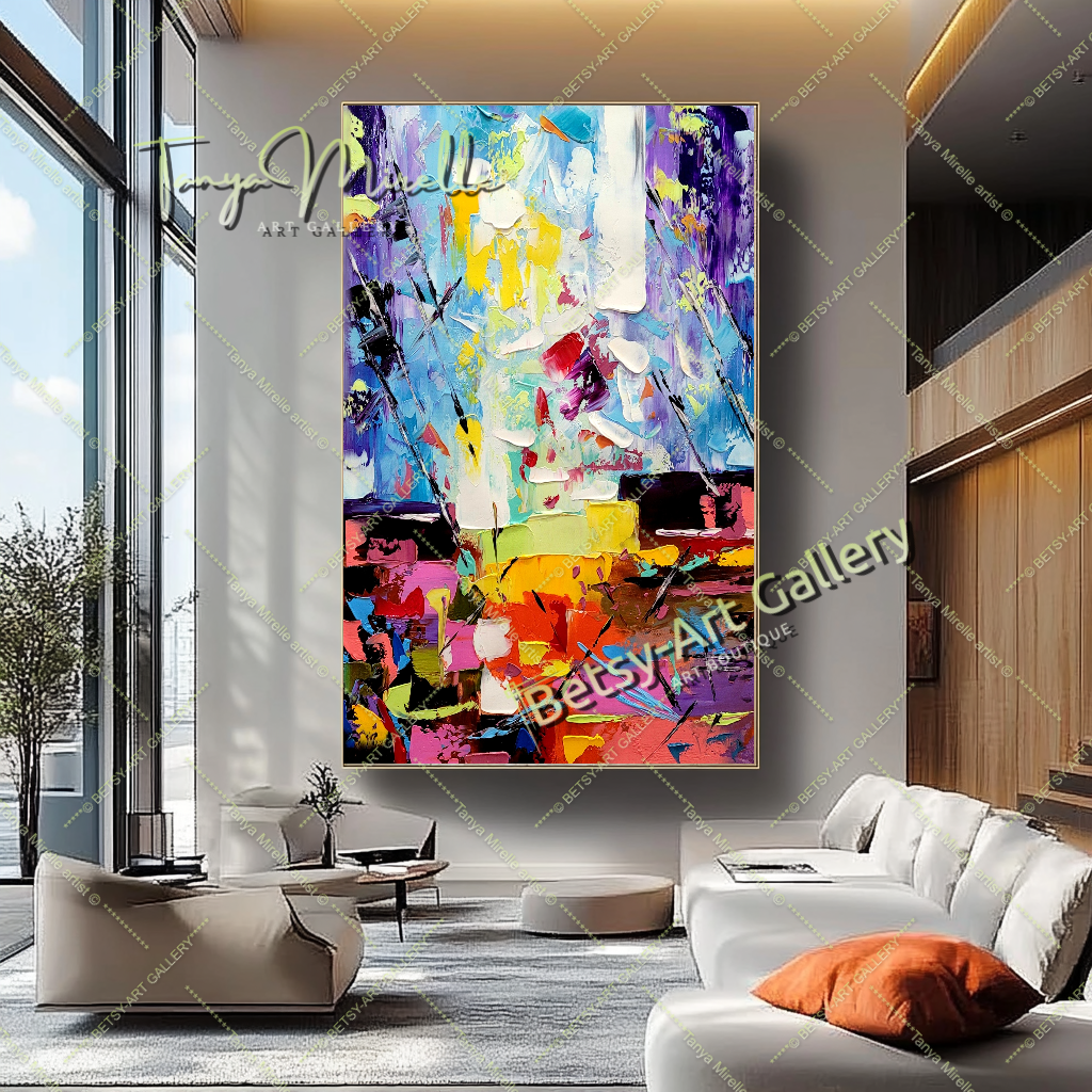 EXTRA LARGE Peinture à l’huile d’empâtement sur toile / Pas de cadre