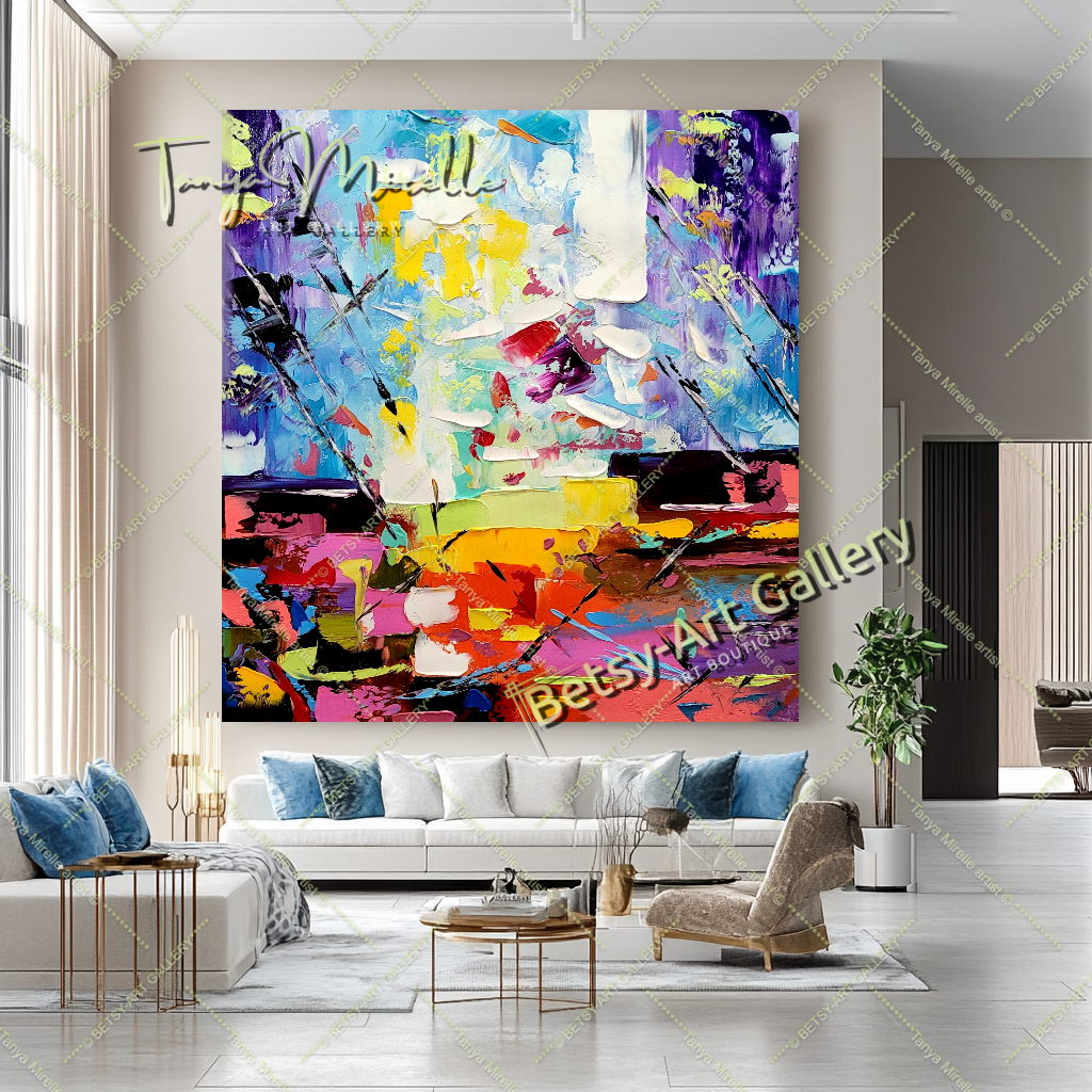 EXTRA LARGE Peinture à l’huile d’empâtement sur toile / Pas de cadre