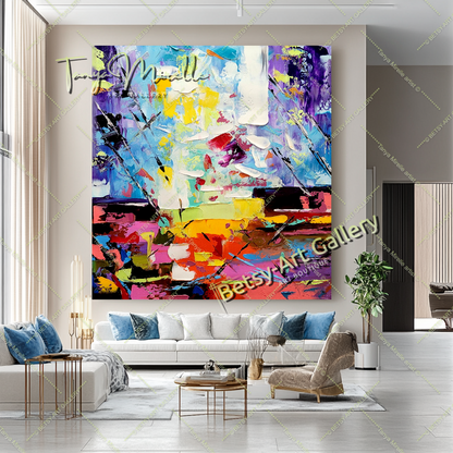 EXTRA LARGE Peinture à l’huile d’empâtement sur toile / Pas de cadre