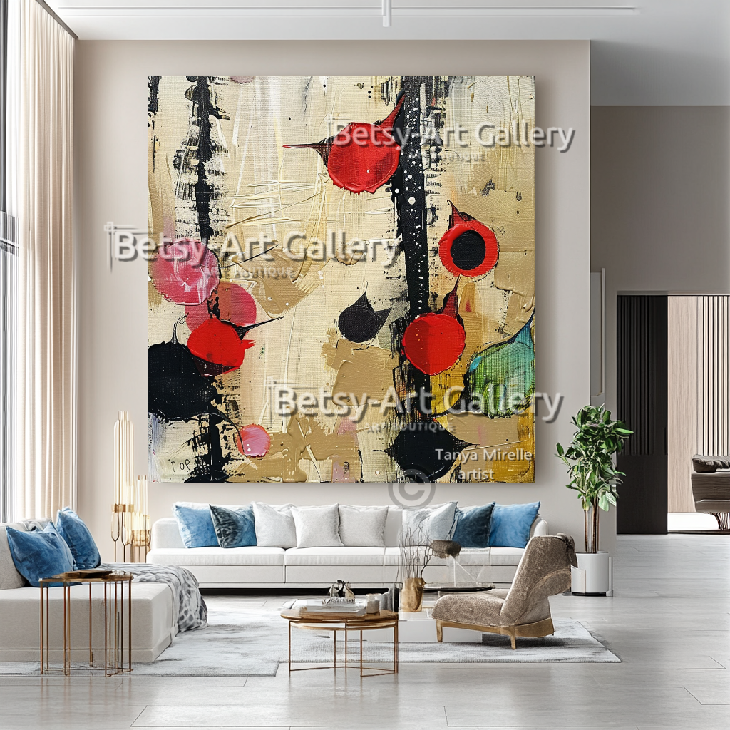 Colorful Bubble Modern Abstract Impasto Oil Painting on Canvas #19
