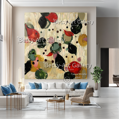 Colorful Bubble Modern Abstract Impasto Oil Painting on Canvas #19