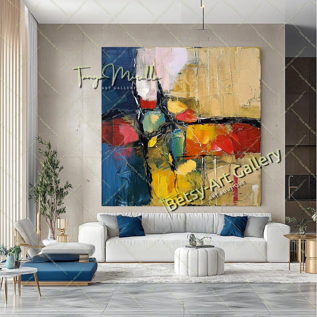 Colorful Impasto Painting – Abstract Modern Wall Art #130