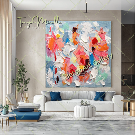 Colorful Chaos - Modern Abstract Impasto Painting on Canvas