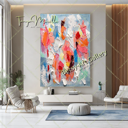 Colorful Chaos - Modern Abstract Impasto Painting on Canvas