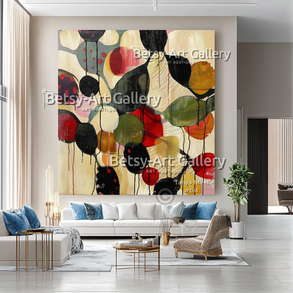 Colorful Bubble Modern Abstract Impasto Oil Painting on Canvas #19