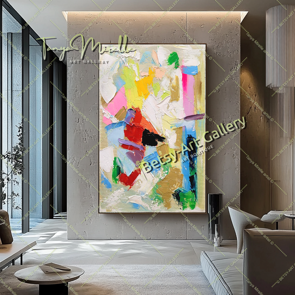 Abstract Harmony, Large Vibrant Modern Wall Art for Living room