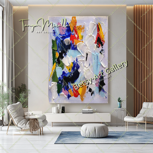 Kaleidoscope of Colors - Impasto Acrylic Painting on Canvas #225