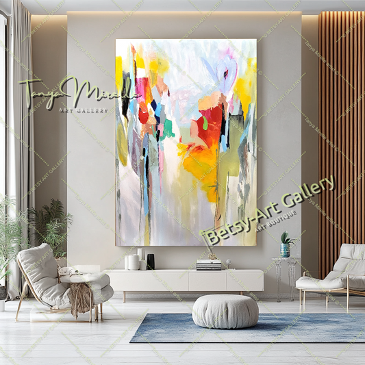 Large Abstract Colorful Impasto Oil Painting on Canvas # 220