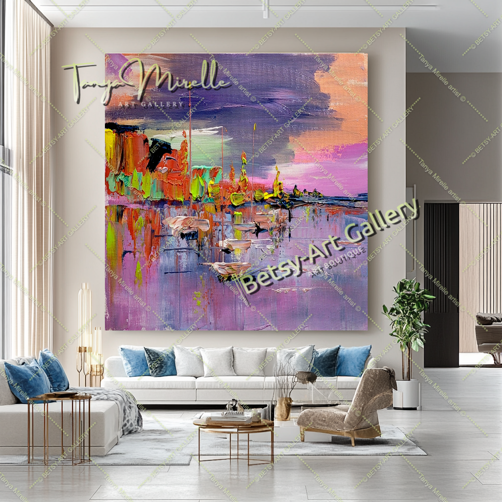 {{ product.title }} canvas artwork by Tanya Mirelle – modern wall decor – original artwork for home, living room, office, or gallery