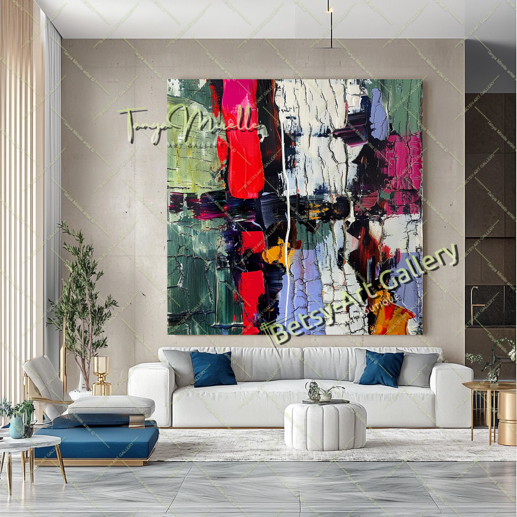 Abstract Oil Painting on Canvas – Contemporary Wall Art #138