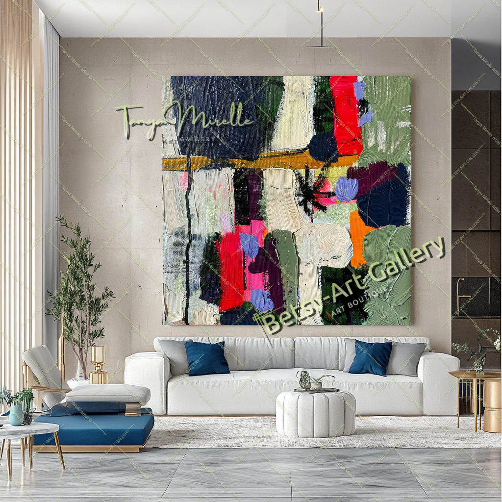 Abstract Oil Painting on Canvas – Contemporary Wall Art #138