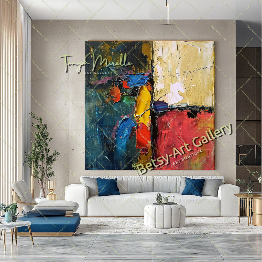 Colorful Impasto Painting – Abstract Modern Wall Art #130