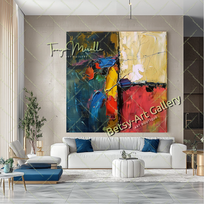 Colorful Impasto Painting – Abstract Modern Wall Art #130