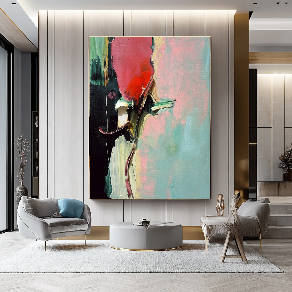 Original Abstract Impasto Oil Painting – Modern Textured Canvas Art for Living Room