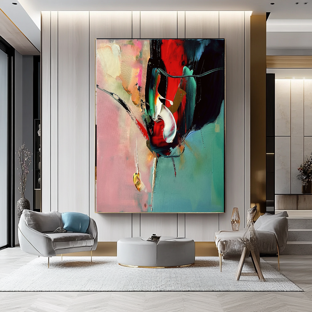 Original Abstract Impasto Oil Painting – Modern Textured Canvas Art for Living Room