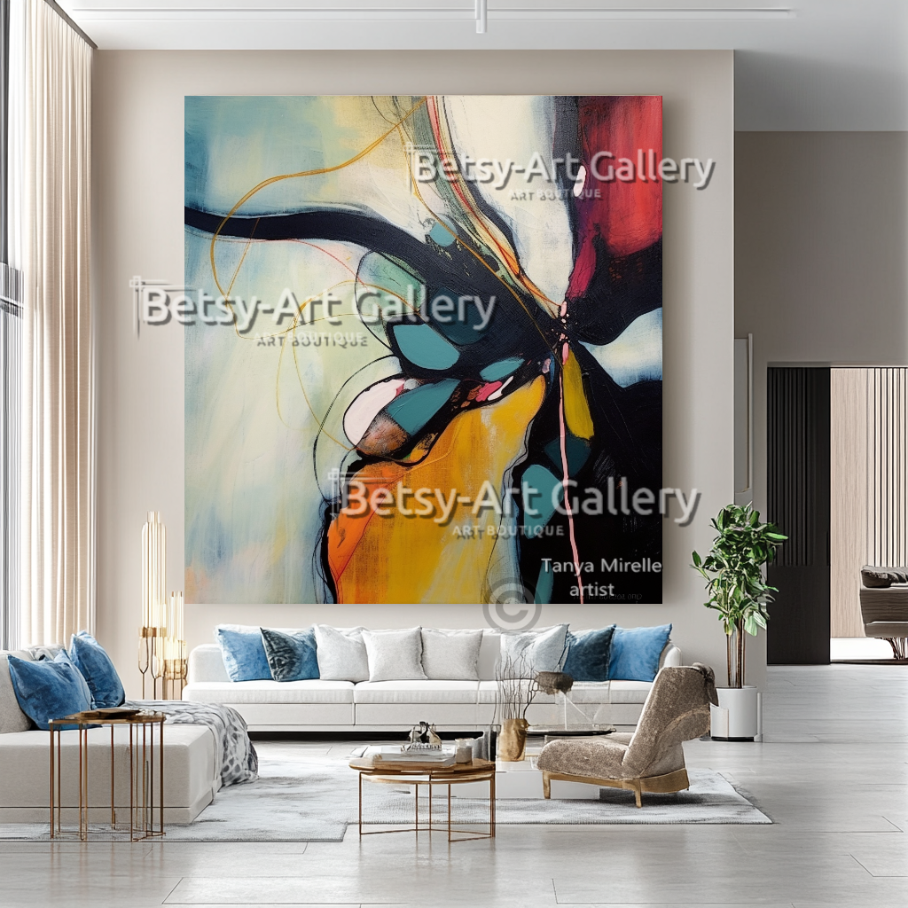 Bold Abstract Impasto Oil Painting on Canvas #26
