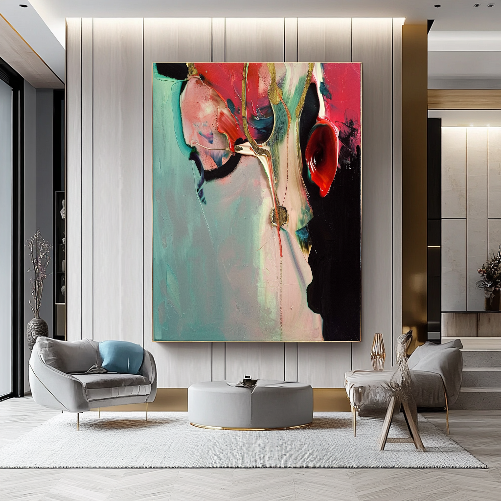 Original Abstract Impasto Oil Painting – Modern Textured Canvas Art for Living Room