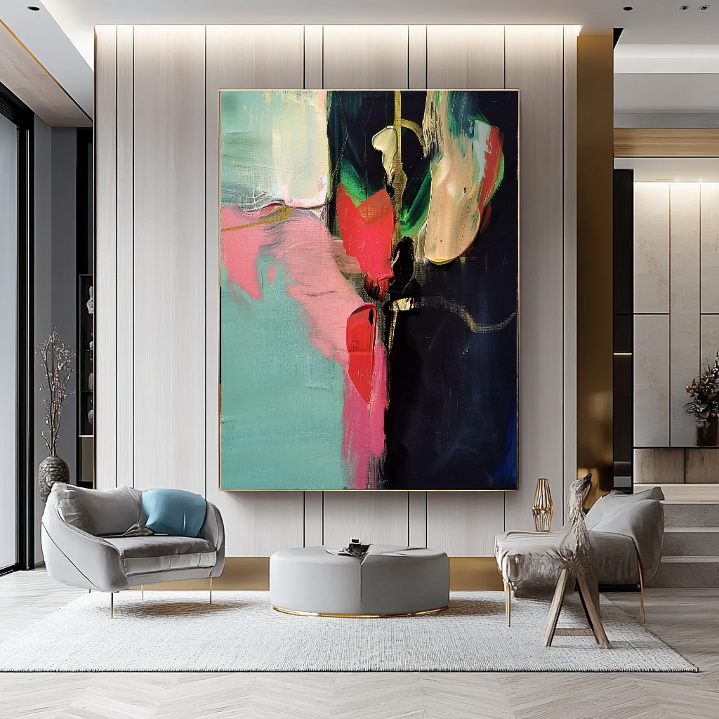 Original Abstract Impasto Oil Painting – Modern Textured Canvas Art for Living Room
