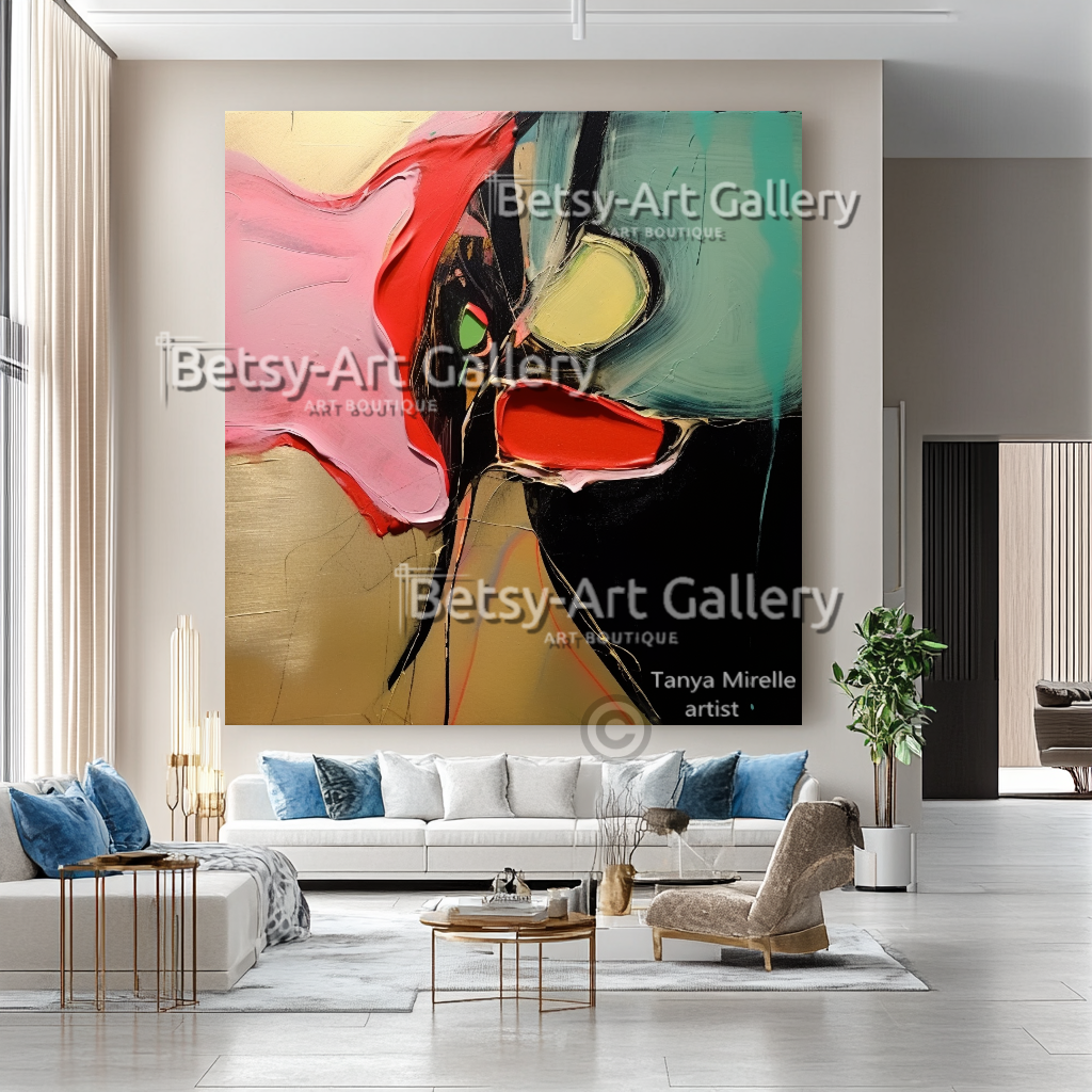 Deep Colors Modern Abstract - Textured Painting on Canvas #28