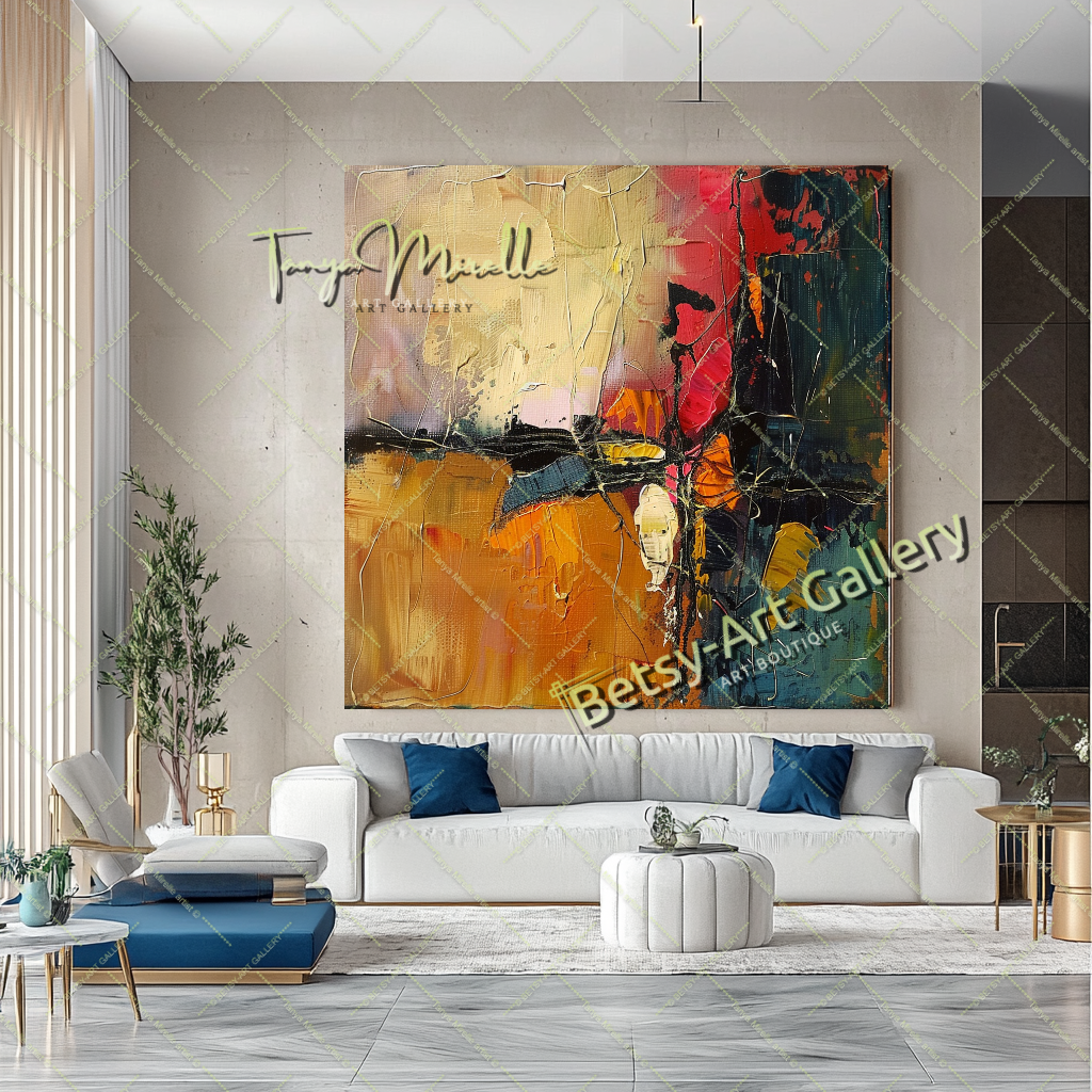Colorful Impasto Painting – Abstract Modern Wall Art #131