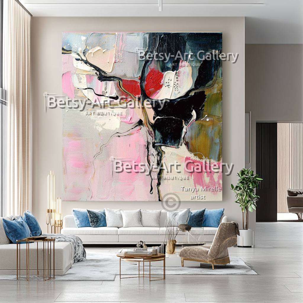 Modern Textured Abstract Impasto Oil Painting on Canvas #3