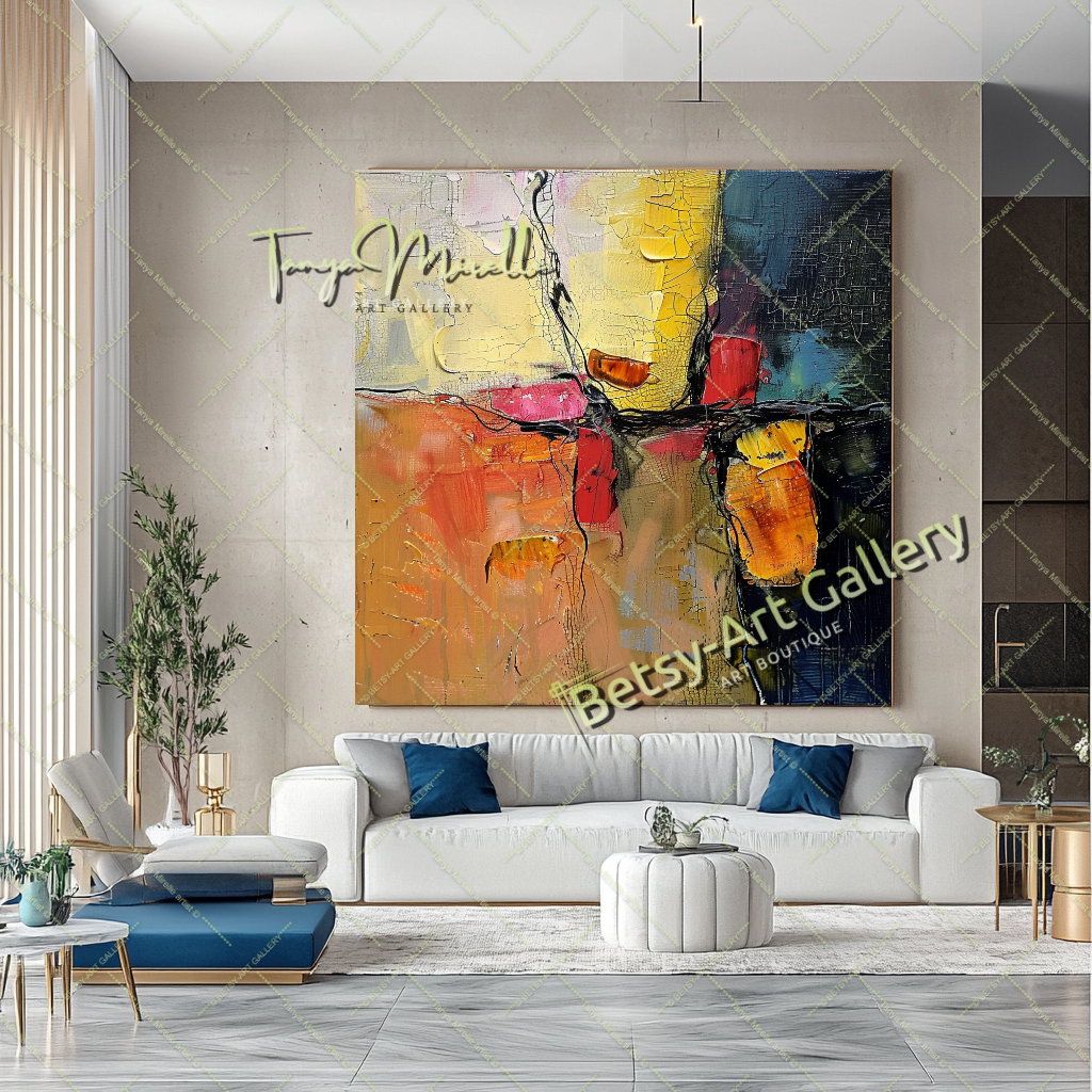 Colorful Impasto Painting – Abstract Modern Wall Art #131