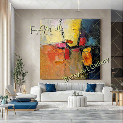 Colorful Impasto Painting – Abstract Modern Wall Art #131