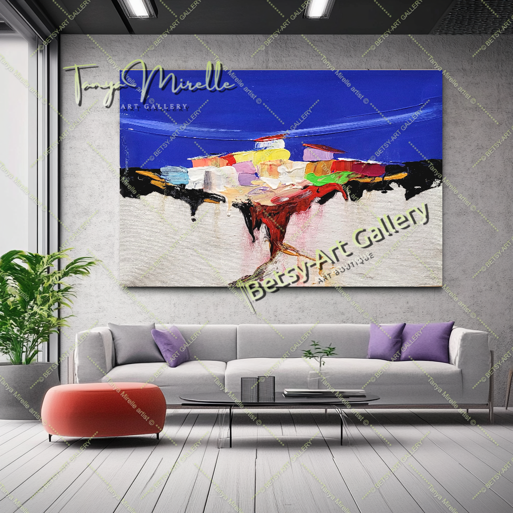 {{ product.title }} canvas artwork by Tanya Mirelle – modern wall decor – original artwork for home, living room, office, or gallery