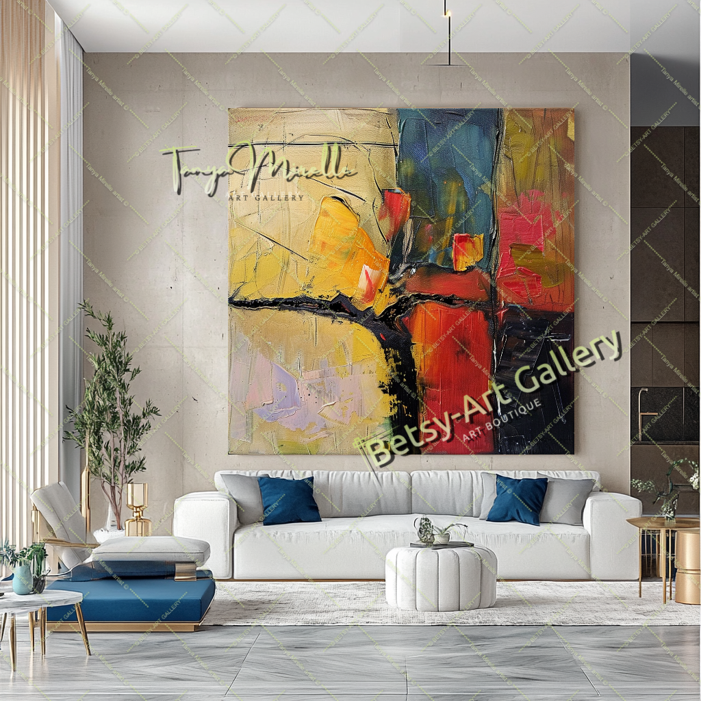Colorful Impasto Painting – Abstract Modern Wall Art #131