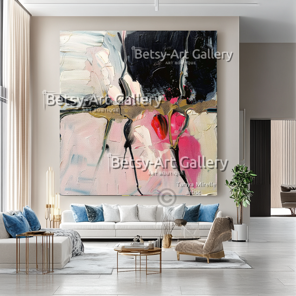 Modern Textured Abstract Impasto Oil Painting on Canvas #3