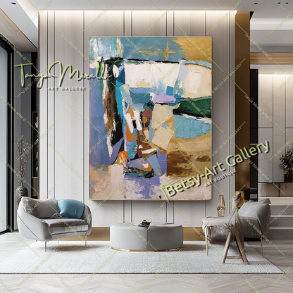 Colorful Textured Canvas Wall Art for Home or Office # 224