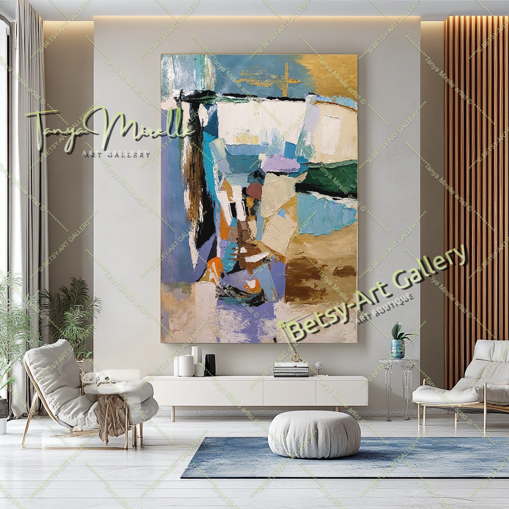 Colorful Textured Canvas Wall Art for Home or Office # 224