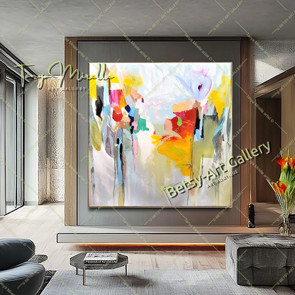 Large Abstract Colorful Impasto Oil Painting on Canvas # 220