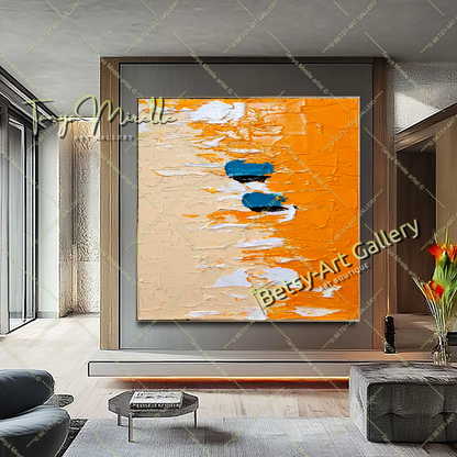 GRANDE peinture à l'huile impasto sur toile, œuvre d'art aux couleurs vives, art mural moderne texturé