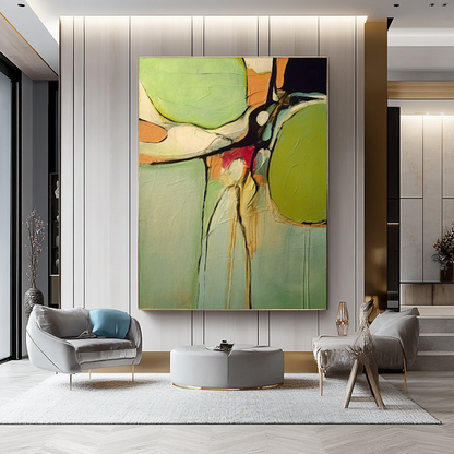 Abstract Impasto Oil Painting on Canvas - Vibrant Modern Wall Art for Living room