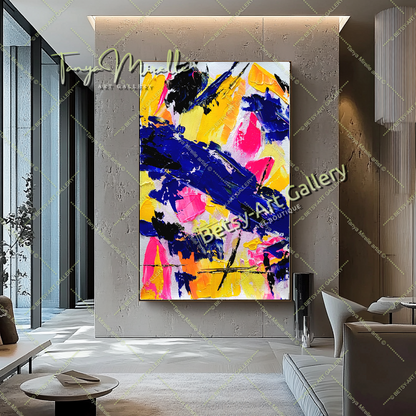 Electric Fusion - Large Abstract Textured Paintings for living room